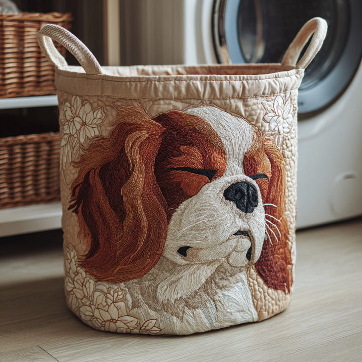 Quilted Laundry Basket - Cavalier King Charles