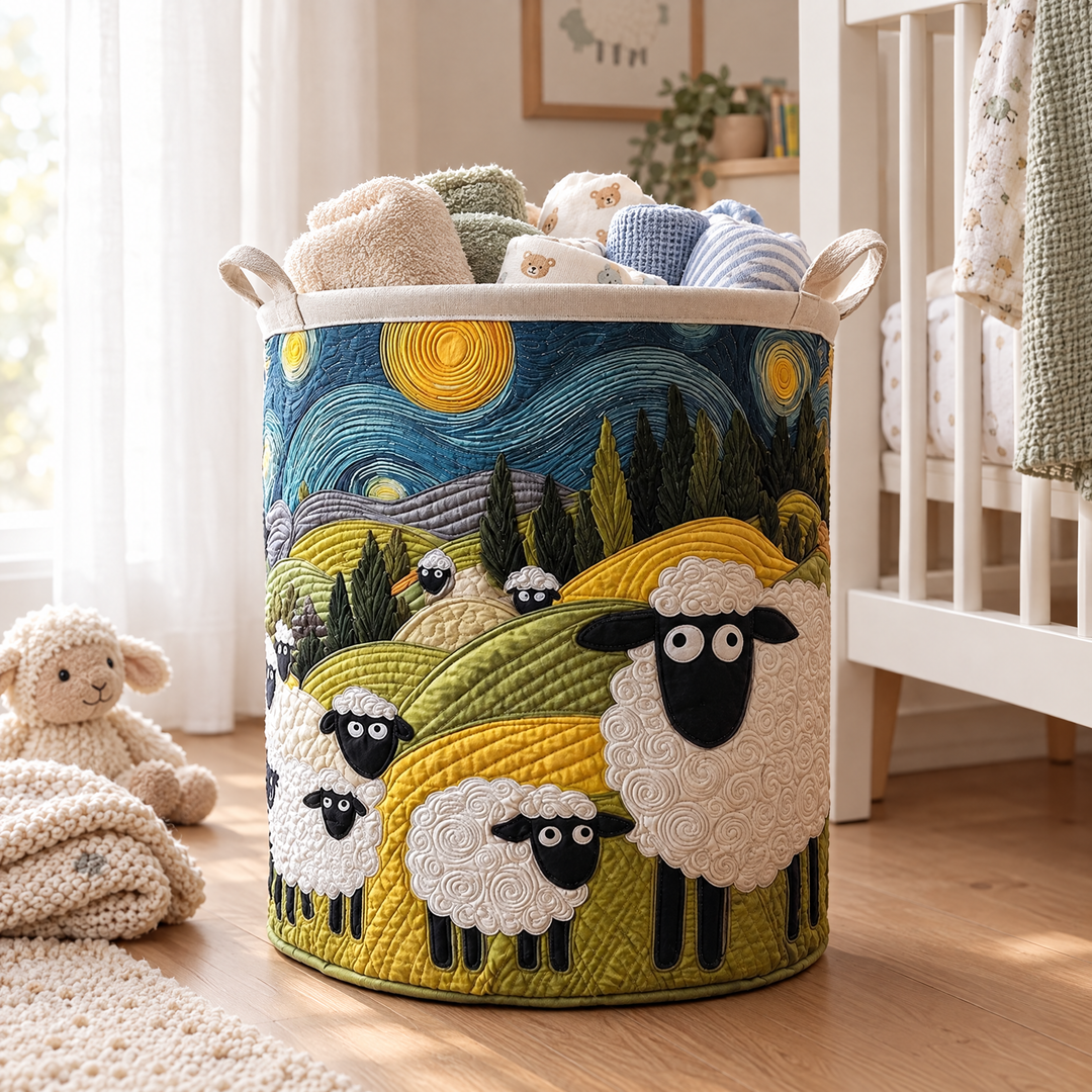 Quilted Laundry Basket - Lamb Meadow