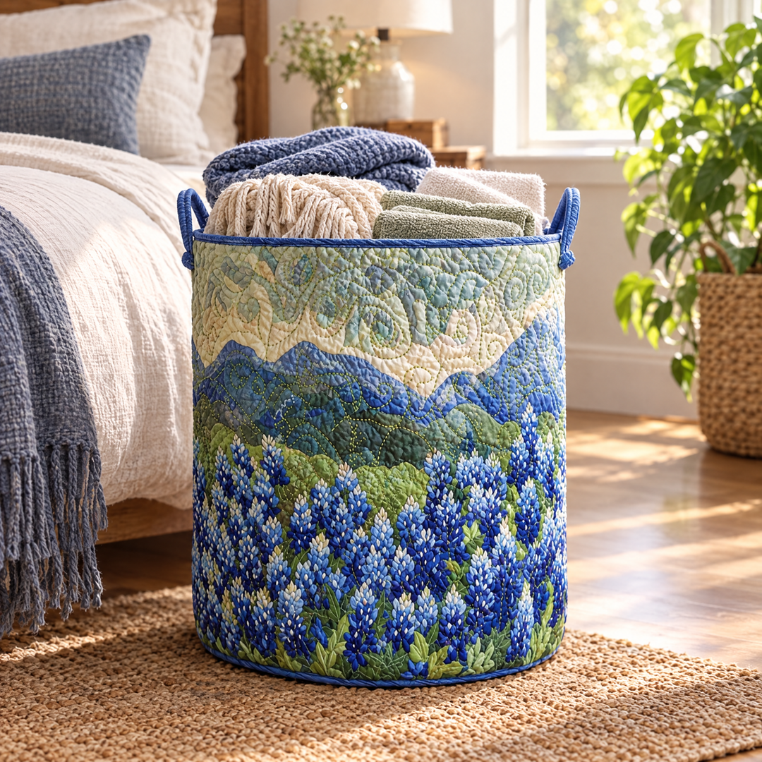 Quilted Laundry Basket - Texas Spring