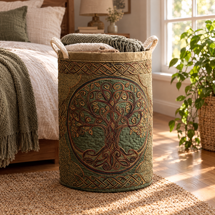 Quilted Laundry Basket - Golden Roots