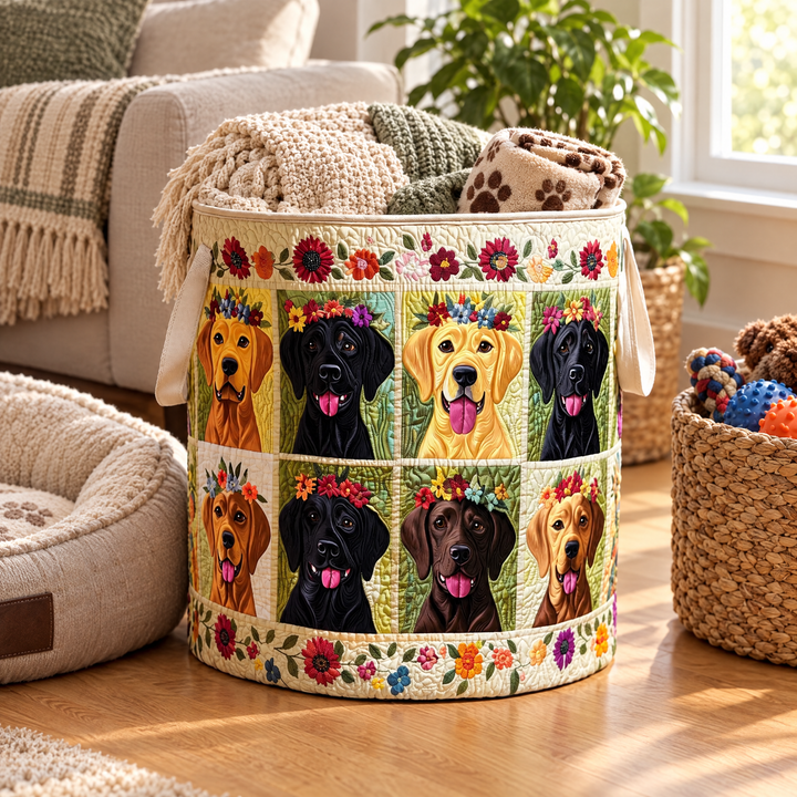 Quilted Laundry Basket - Labrador