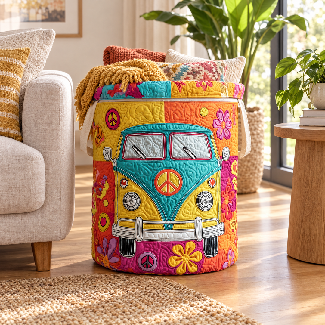 Quilted Laundry Basket - Hippie Style
