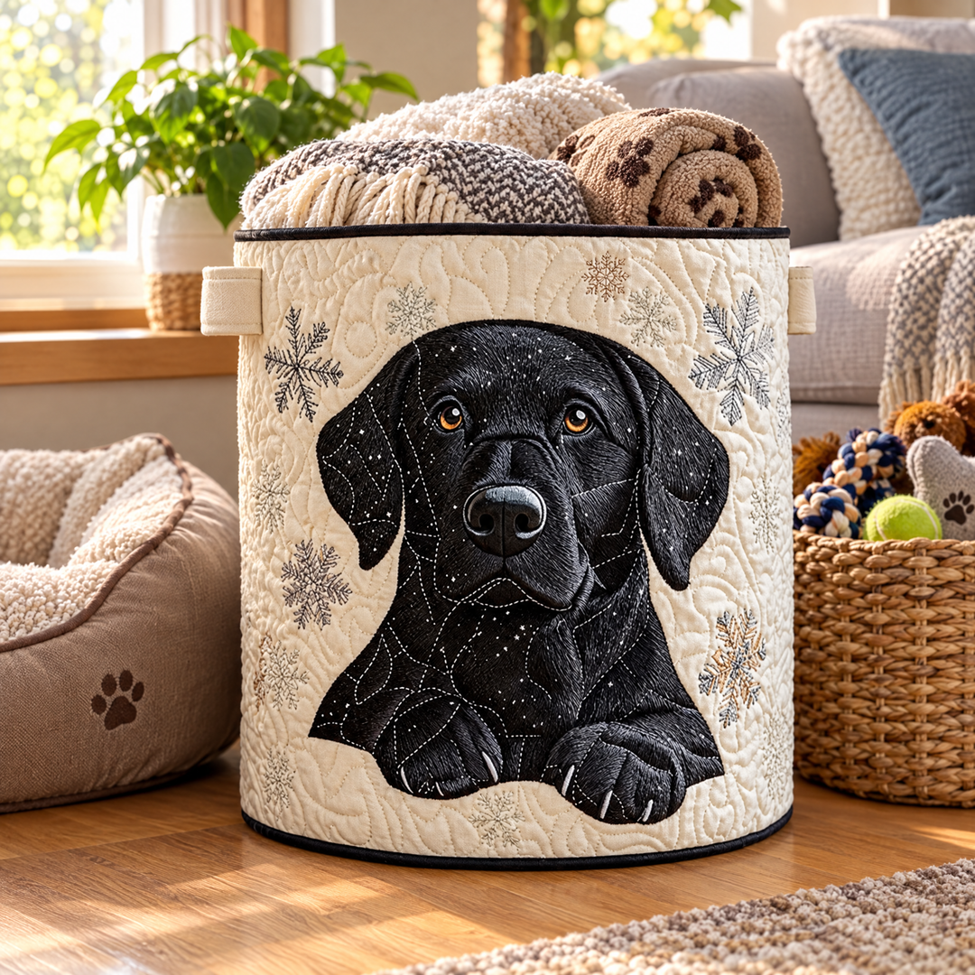 Quilted Laundry Basket - Snow Friends