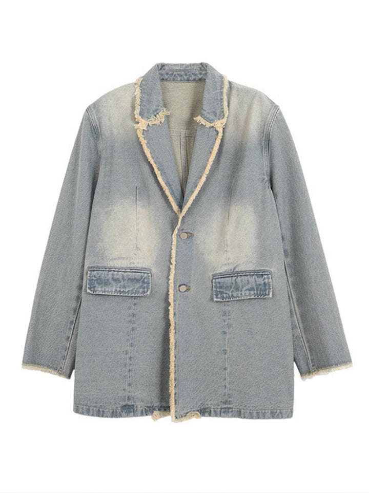 Amanda™ | Vintage-Style Oversized Blazer with Raw Edges