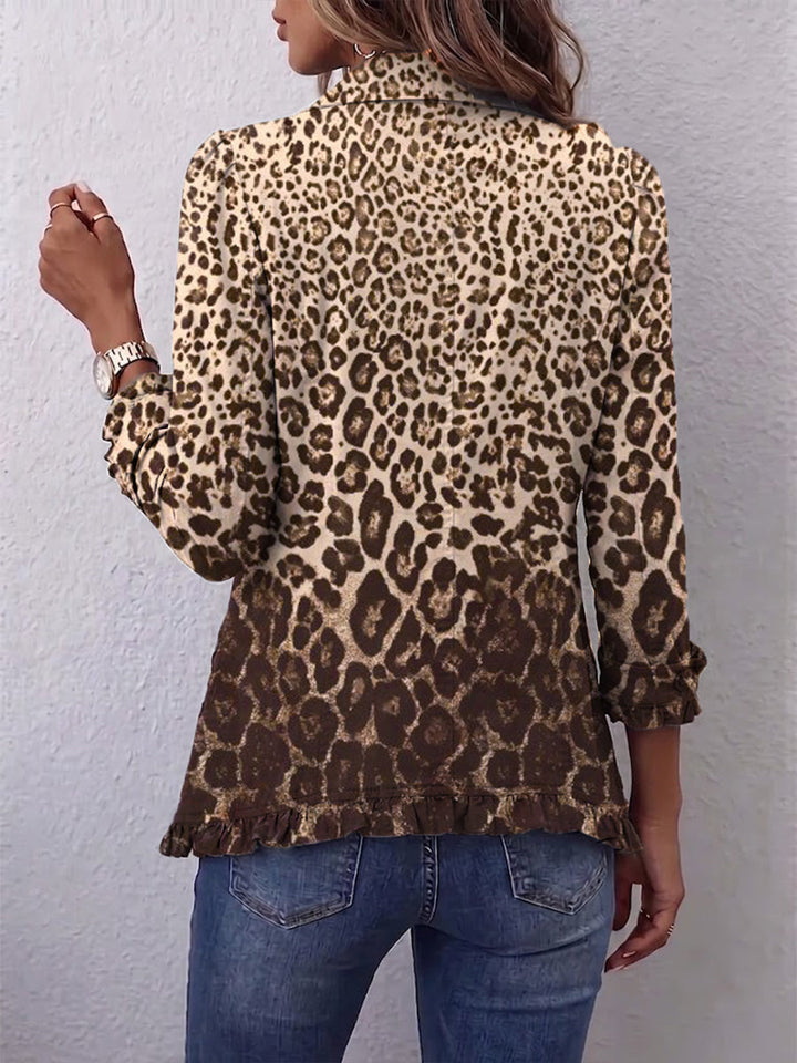 Donna™ | Leopard Print Ruffled Jacket
