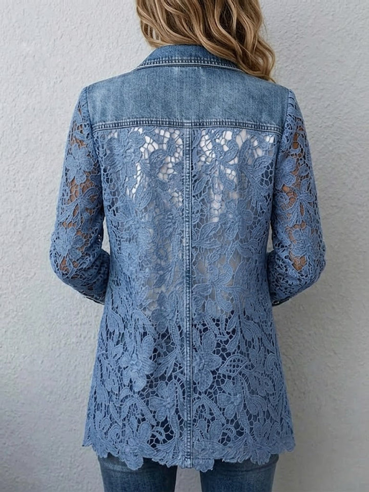 Gail™ | Blazer Jacket with Floral Lace Paneling