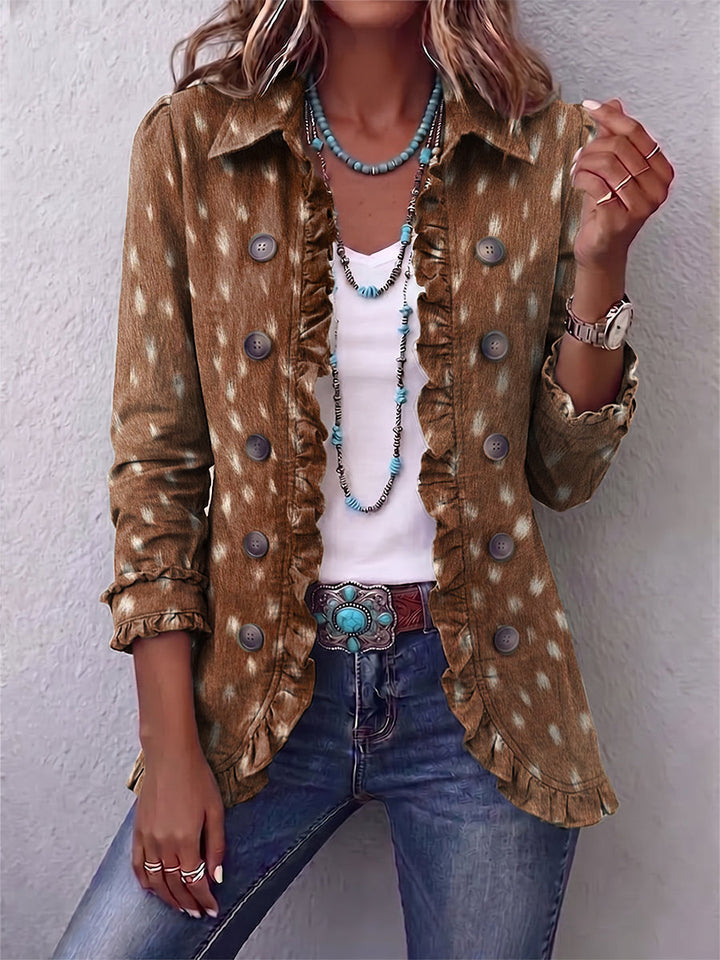 Beverley™ | Bohemian Animal-Print Ruffled Jacket