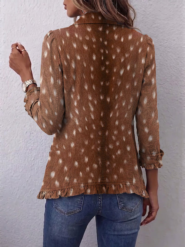 Beverley™ | Bohemian Animal-Print Ruffled Jacket