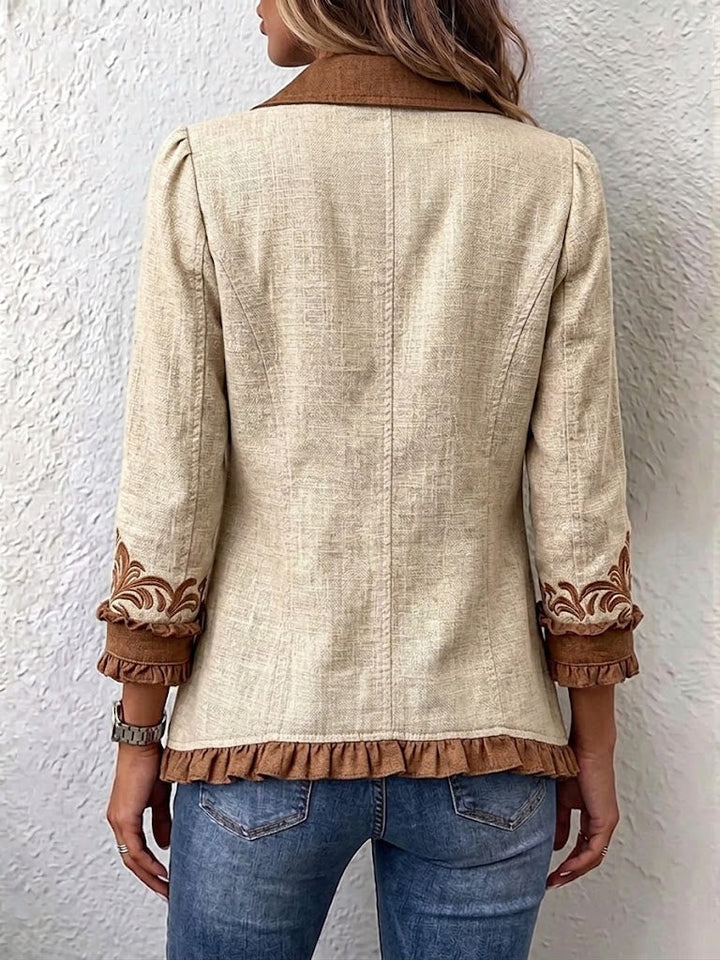Denise™ | Vintage Bohemian Floral Ruffled Jacket